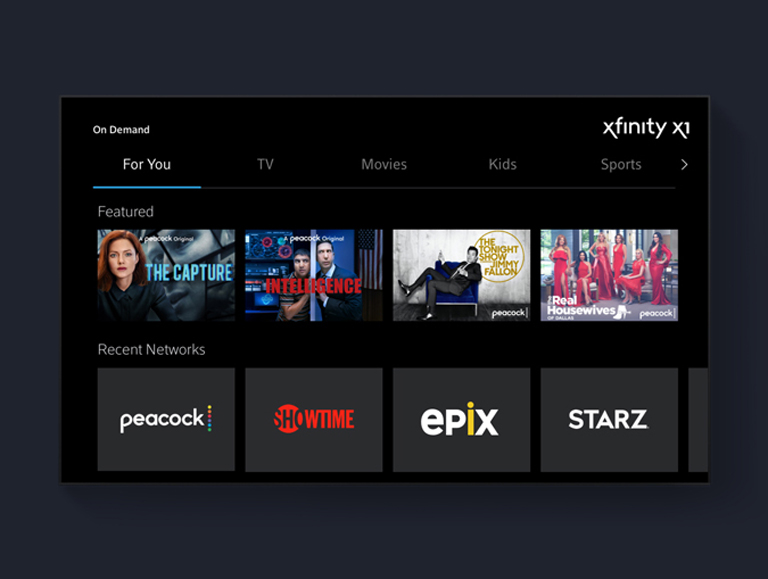 Xfinity X1 on TV